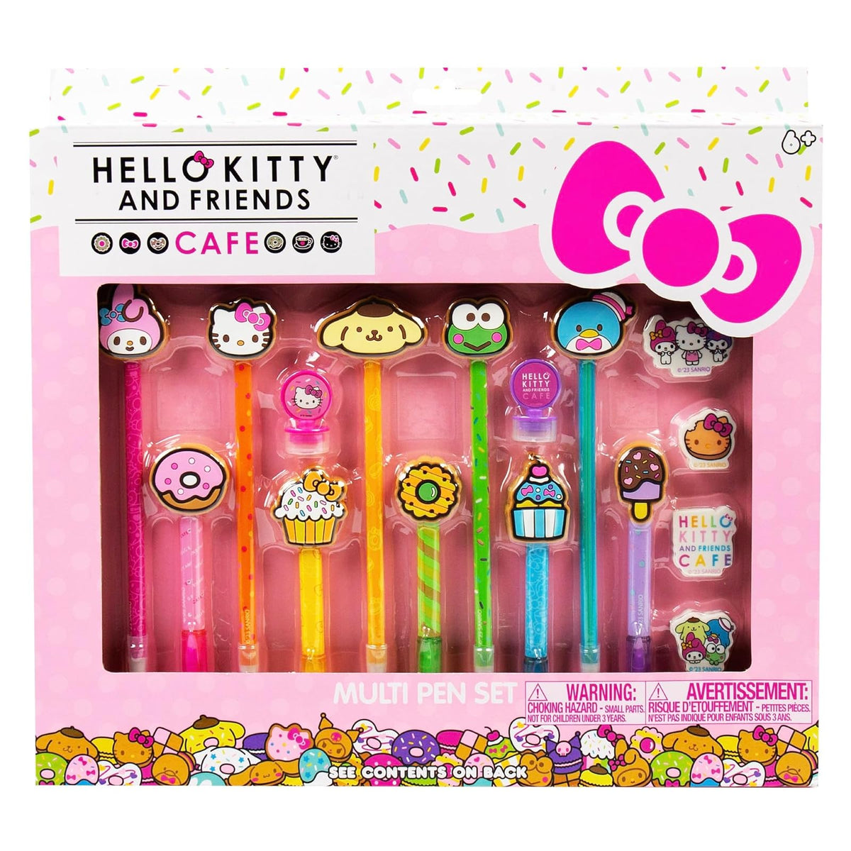 Hello Kitty & Friends - Juego de bolígrafos múltiples, 10 bolígrafos para cuaderno Kawaii, sellos, y más artículos de papelería Sanrio, divertidos suministros de oficina, lindos suministros