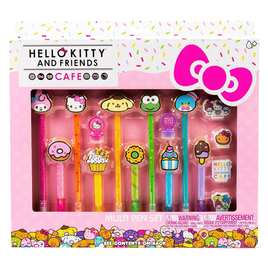 Hello Kitty & Friends - Juego de bolígrafos múltiples, 10 bolígrafos para cuaderno Kawaii, sellos, y más artículos de papelería Sanrio, divertidos suministros de oficina, lindos suministros