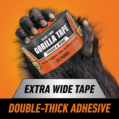 Gorilla Tape Reforzada Ancho 2,9 x 25 Yardas Negra