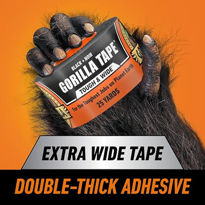 Gorilla Tape Reforzada Ancho 2,9 x 25 Yardas Negra