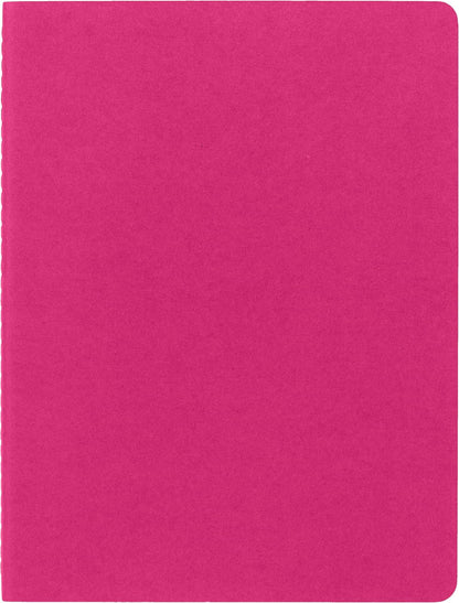 Moleskine Cahier Diario, cubierta suave, XL (7.5 x 9.5 pulgadas), rayadas/forradas, rosa cinético, 120 páginas (juego de 3)