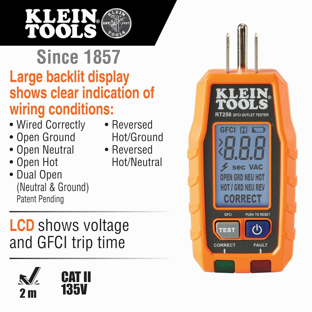 KLEIN TOOLS RT250KIT | Kit De Prueba Eléctrica | NCVT + GFCI | Rango Dual
