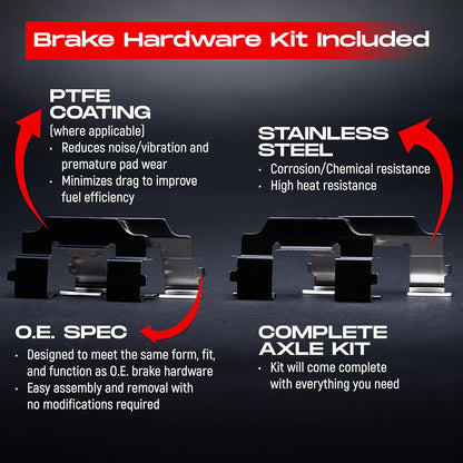 R1 Concepts Kit de freno delantero para Nissan Sentra 2013-2019 | almohadillas para orejas de cerámica, rotores ranurados perforados eLINE | Hardware | 11 pulgadas delantera