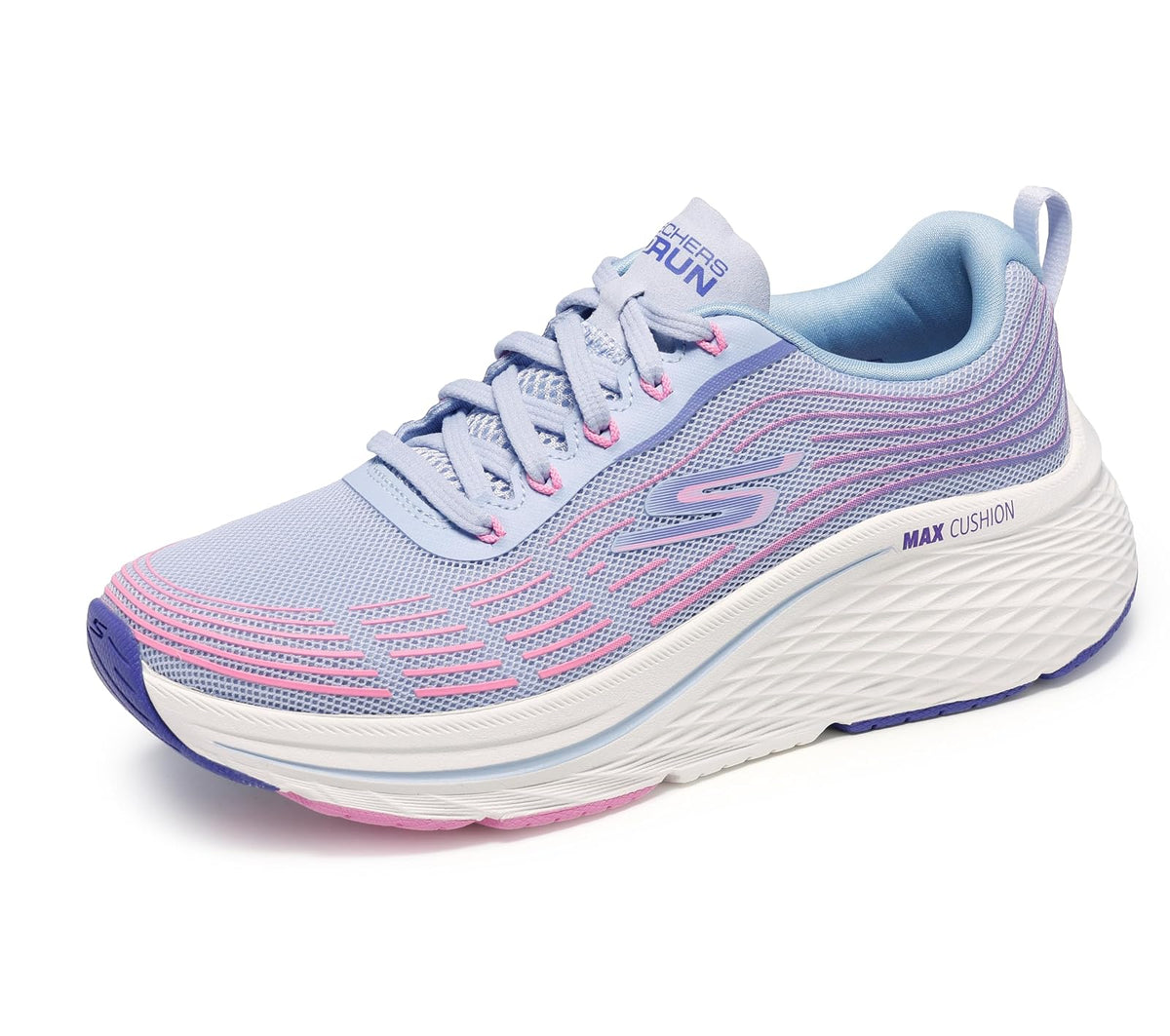Skechers Max Cushioning Elite 2.0 Tenis Negro para Mujer - 22.0 cm - azul claro - rosa