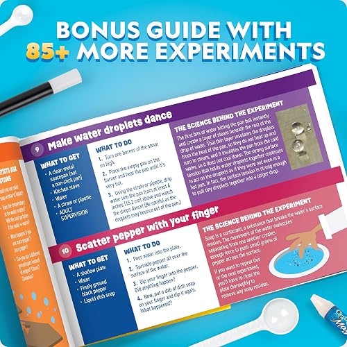 National Geographic - Kit de magia científica: realiza 20 experimentos únicos como trucos de magia, incluye una varita mágica y más de 50 piezas