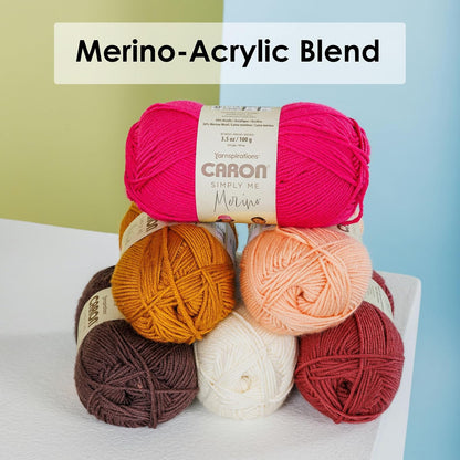 Caron Simply Me Merino Deep Water Heather Yarn - Paquete de 3 unidades de 100 g/3.5 oz - 50% acrílico, 50% lana merina, #3 DK (ligero) - 215 yardas - Tejer/Crochet