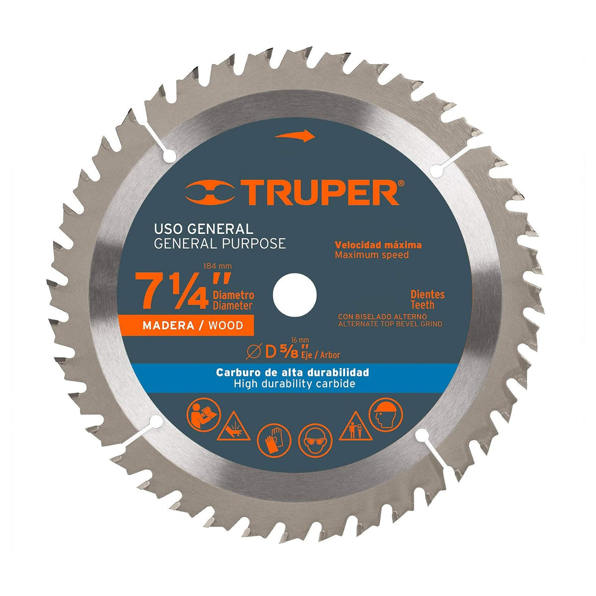 Truper Disco para Sierra Circular, Madera 7-1/4" - 16 dpp