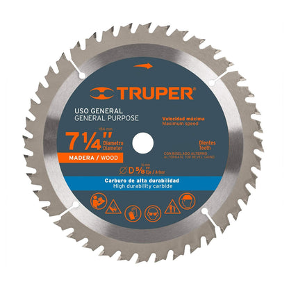 Truper Disco para Sierra Circular, Madera 7-1/4" - 16 dpp