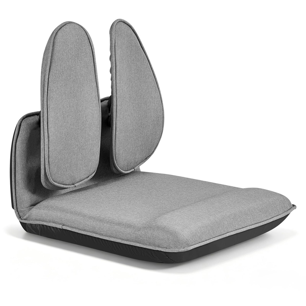VEVOR Silla de Suelo Relax, Silla Reclinable con Soporte Lumbar Ergonómico, Respaldo Ajustable en 5 Posiciones, Acolchado de Espuma, Marco Metálico y Tapizado de Lino, para Lectura Descanso, Gris