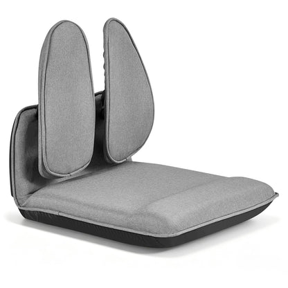 VEVOR Silla de Suelo Relax, Silla Reclinable con Soporte Lumbar Ergonómico, Respaldo Ajustable en 5 Posiciones, Acolchado de Espuma, Marco Metálico y Tapizado de Lino, para Lectura Descanso, Gris