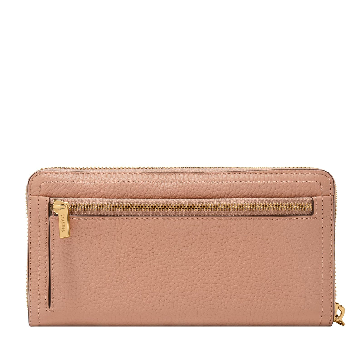 Cartera de mano con cremallera Fossil Logan de piel en color rosa para mujer