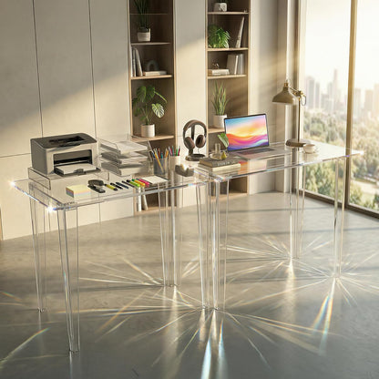 computadora acrílico, Mesa de acrílico Transparente, Mesa de Estudio Moderna para Oficina en casa, Consola Multiusos de Superficie extendida, estación de Trabajo Ligera y Resistente para Espacios