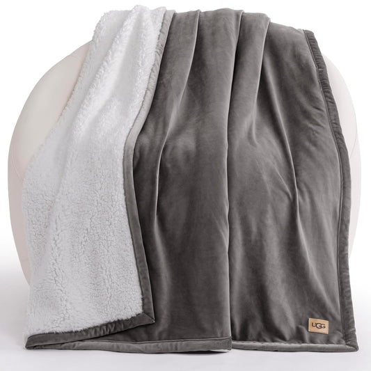 UGG Bliss - Manta de Felpa de Forro Polar Suave y esponjosa para Cama o sofá, de Gran tamaño, cálida, Reversible, Lavable a máquina, Peso Medio, decoración del hogar, Manta de Regalo, 50 x 70