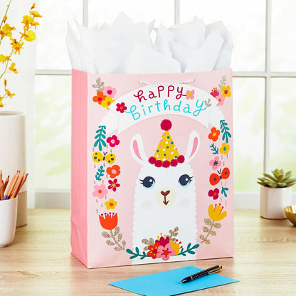 Hallmark - Bolsa de regalo para cumpleaños (tamaño extragrande), XL Llama, X-large, 1
