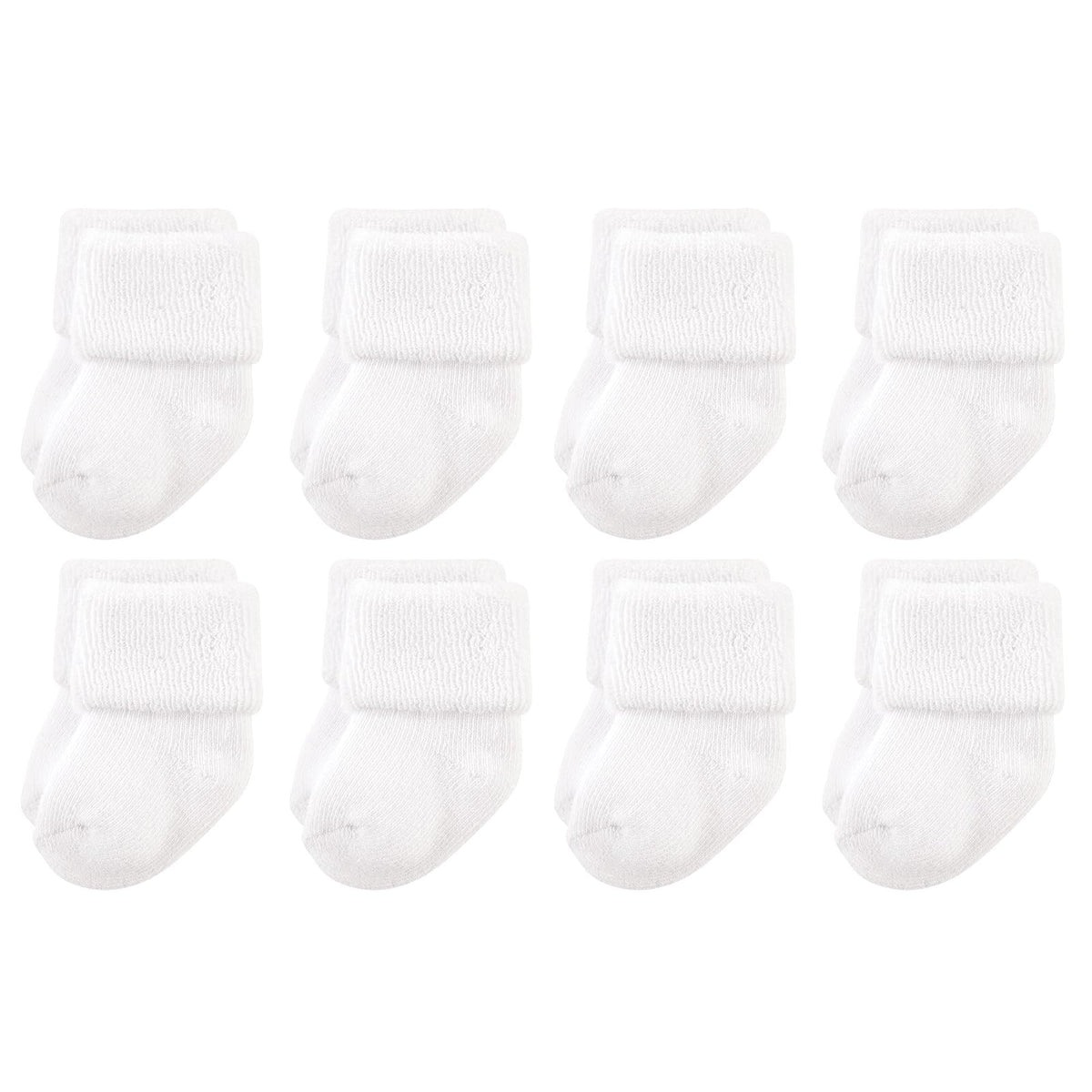 Luvable Friends Paquete de 8 Calcetines de Rizo para Bebé, Unisex - 0-6 Meses - Blanco