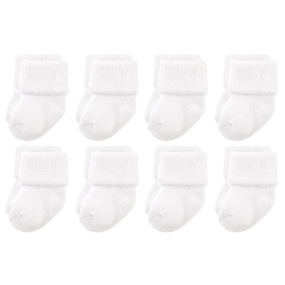 Luvable Friends Paquete de 8 Calcetines de Rizo para Bebé, Unisex - 0-6 Meses - Blanco
