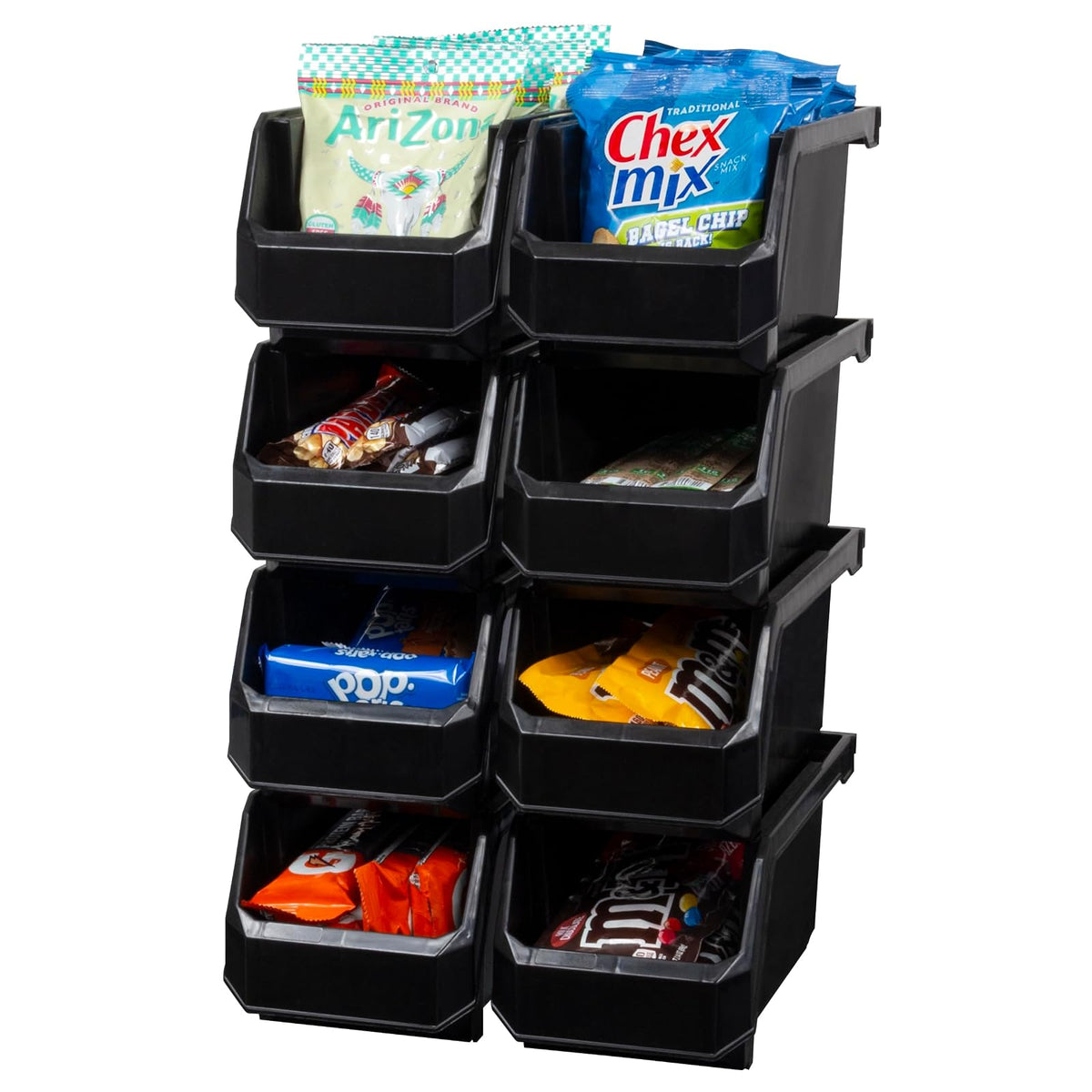 ReadySpace Contenedores de plástico para organizar y almacenar contenedores para clóset, cocina, oficina, cochera o organización de despensa, contenedores apilables, medianos (11 x 5 x 5.5 pulgadas),