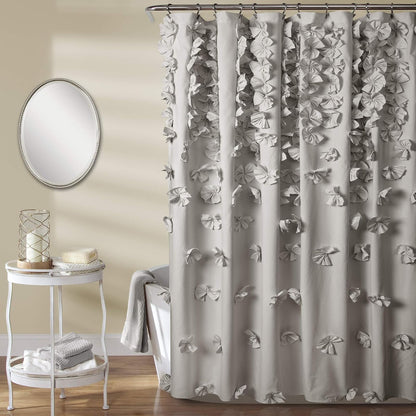Lush Decor Riley - Cortina de Ducha, 72 x 72 Pulgadas, Gris Claro