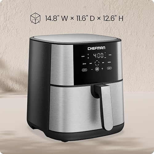 Chefman Freidora de Aire Digital de 7.5 Litros | Fríe sin Aceite | TurboFry | Libre de BPA