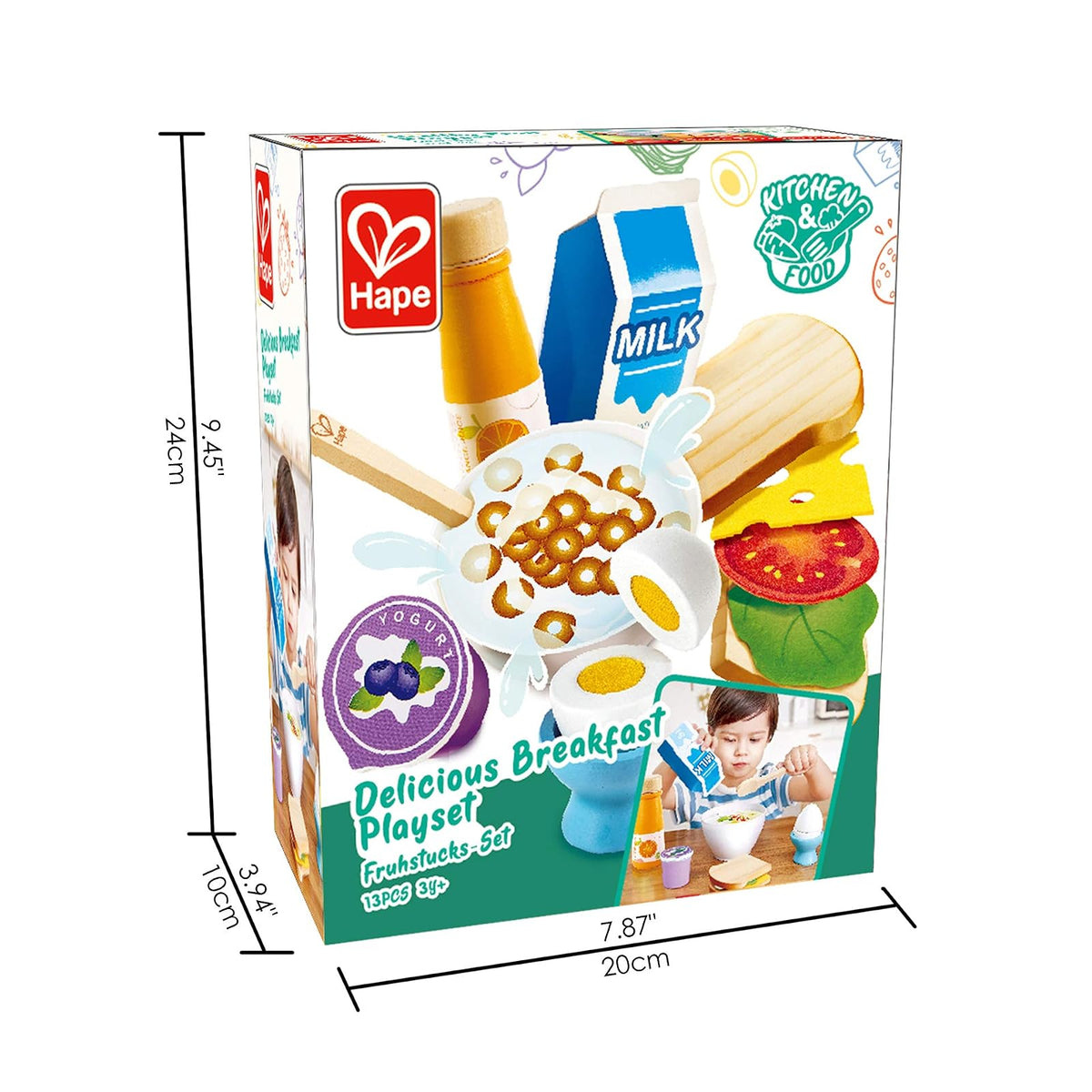 Hape , Juego de rol , Desayuno para niños Que estimula la Creatividad y fomenta hábitos saludables , Accesorio de Cocina. De 2 a 8 años. E3172