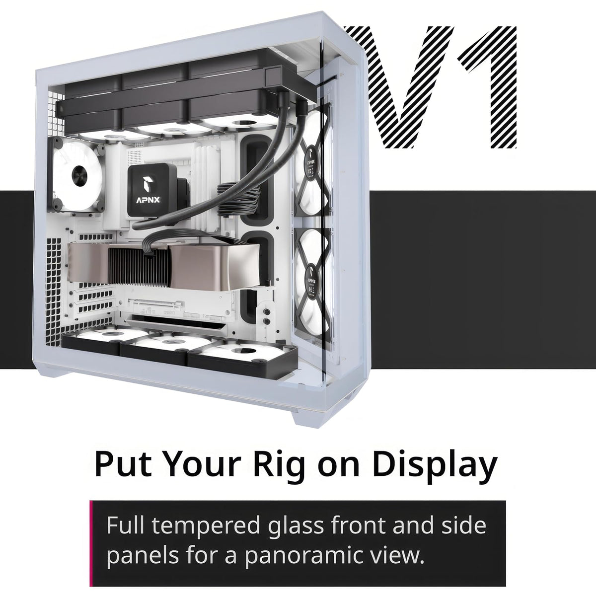 APNX V1 Black & White – ATX, Dual Tone Gamer RGB Build