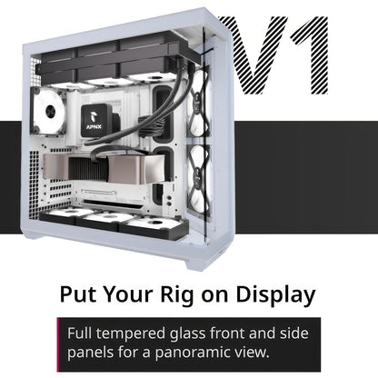 APNX V1 Black & White – ATX, Dual Tone Gamer RGB Build