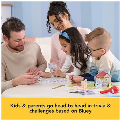 Spin Master Games, Bluey Padres vs Hijos, Trivia y Divertidos retos para Noches de Juegos en Familia, Juego fácil de Jugar, Juguetes de Bluey, para niños y familias para Edades de 5 años en adelante.