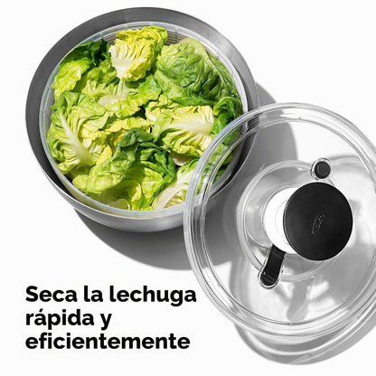 OXO 1071497 Centrifugador Ensalada Acero, 26.6 cm