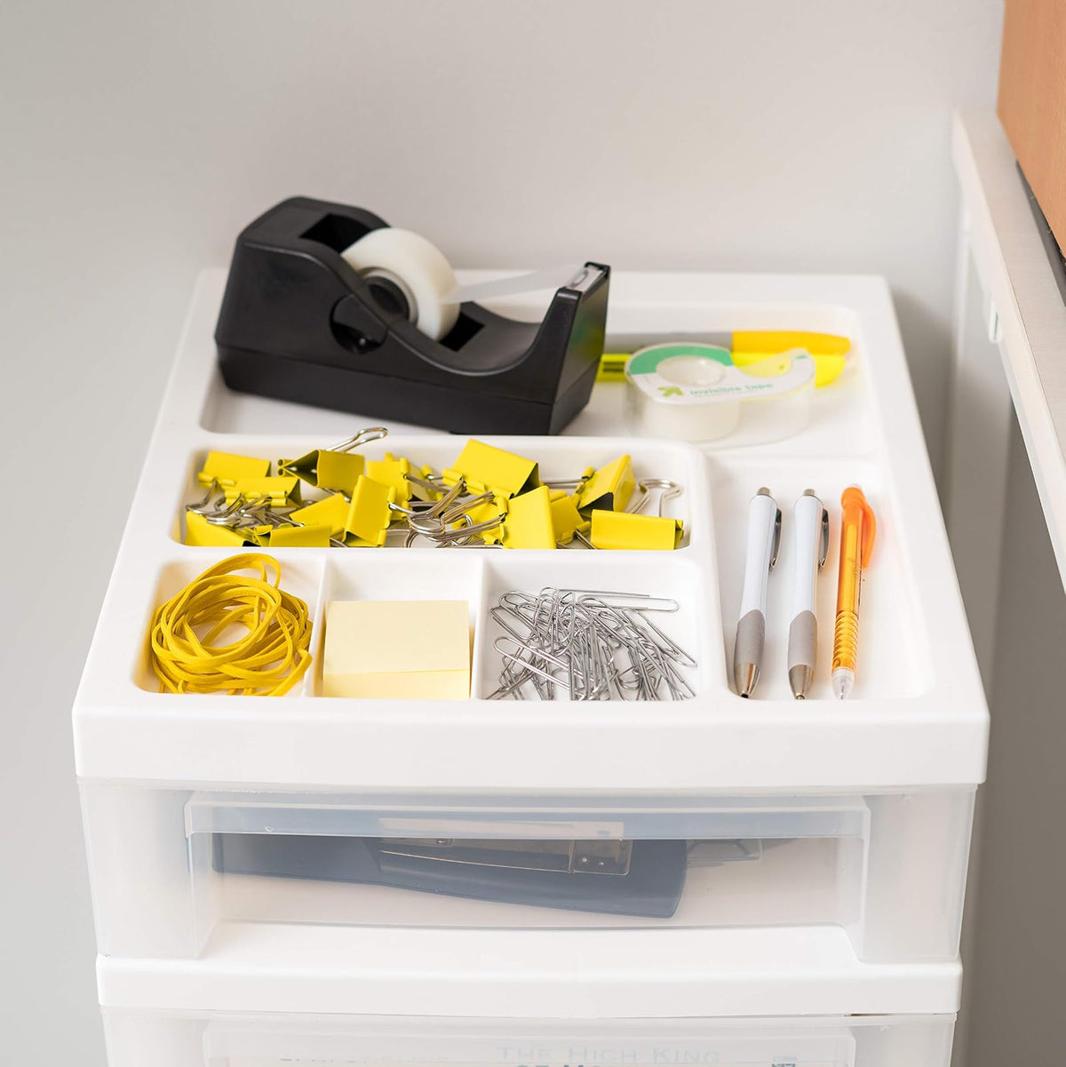IRIS USA Carrito Organizador con Ruedas de 6 Cajones, Blanco/Transparente | Organiza manualidades, artículos de oficina, salón y accesorios con cajones de fácil acceso para uso diario