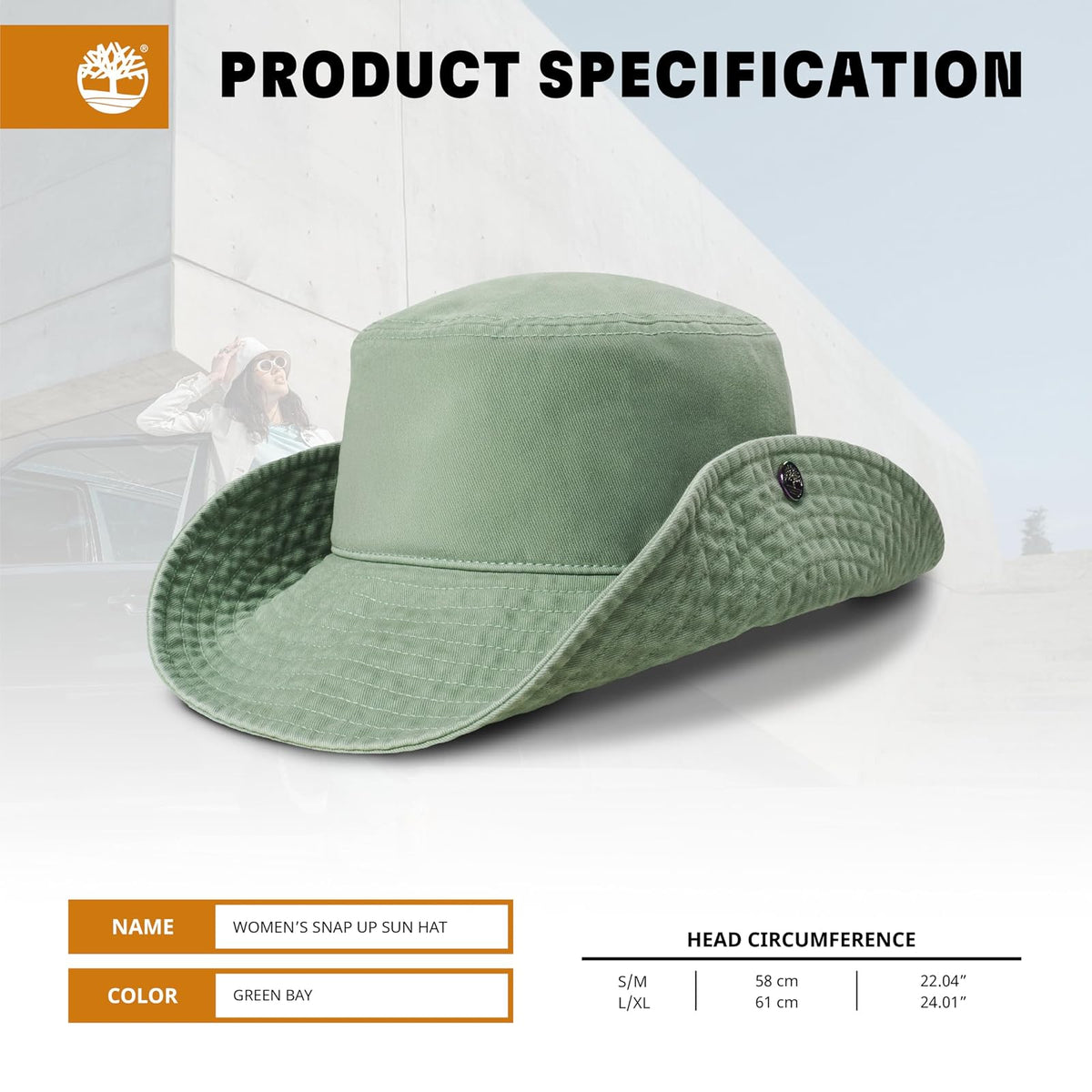 Timberland Snap Up Sun Hat Sombrero para el Sol Mujer