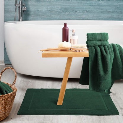 Hearth & Harbor - Toallas de Lujo 100% algodón Hilado en Anillo, Ultra Suaves y Altamente absorbentes, Toallas de baño, tapete de Piso, Color Verde Cazador