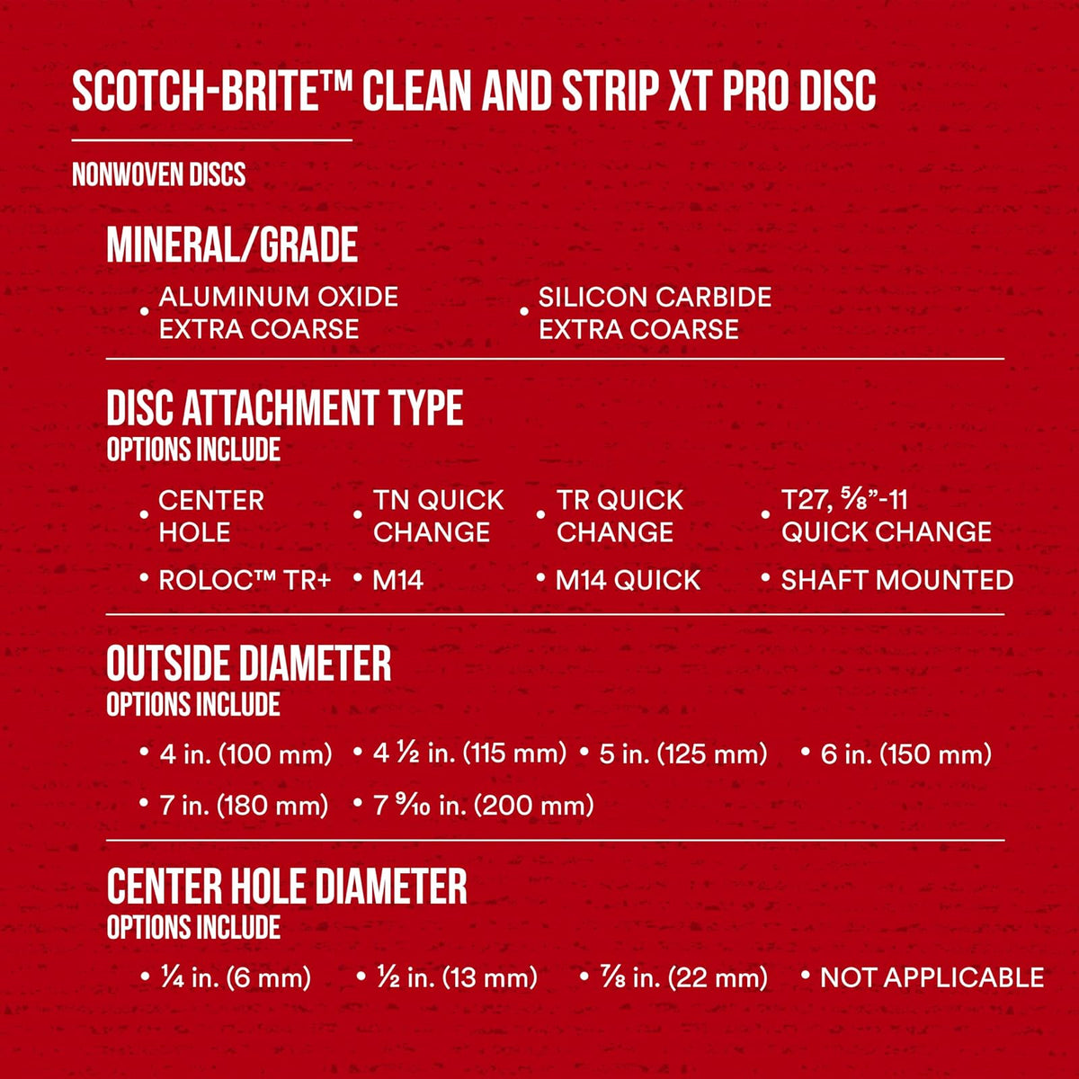 3M Scotch-Brite Clean and Strip XT Pro Disc, XO-DC, SiC extra grueso, T27, 4-1/2 pulgadas x 5/8"-11, carburo de silicio corta agresivamente y deja un acabado fino, resiste la carga, morado