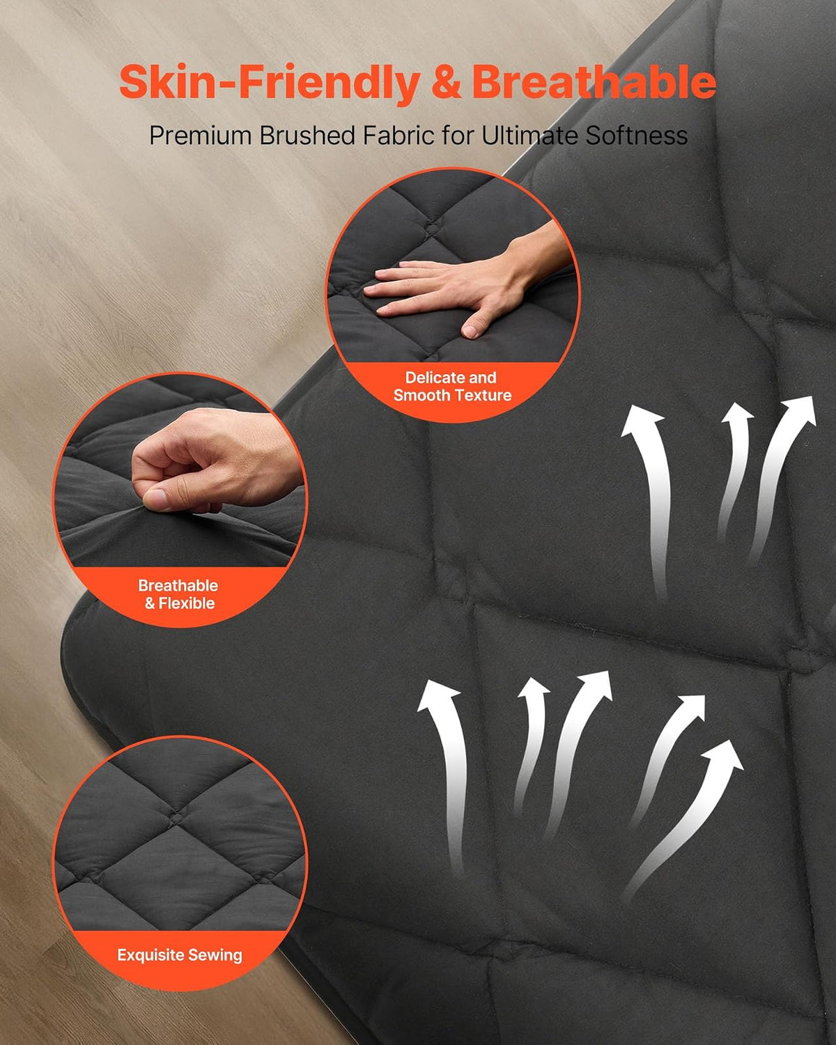 VEVOR Colchón Futón Japonés, Tatami Plegable de Tamaño Completo, con Bolsa de Almacenamiento y Herrajes de Montaje, Esterilla de 9 Capas para Meditación y Yoga, Color Negro, 2032 x 1372 x 89 mm
