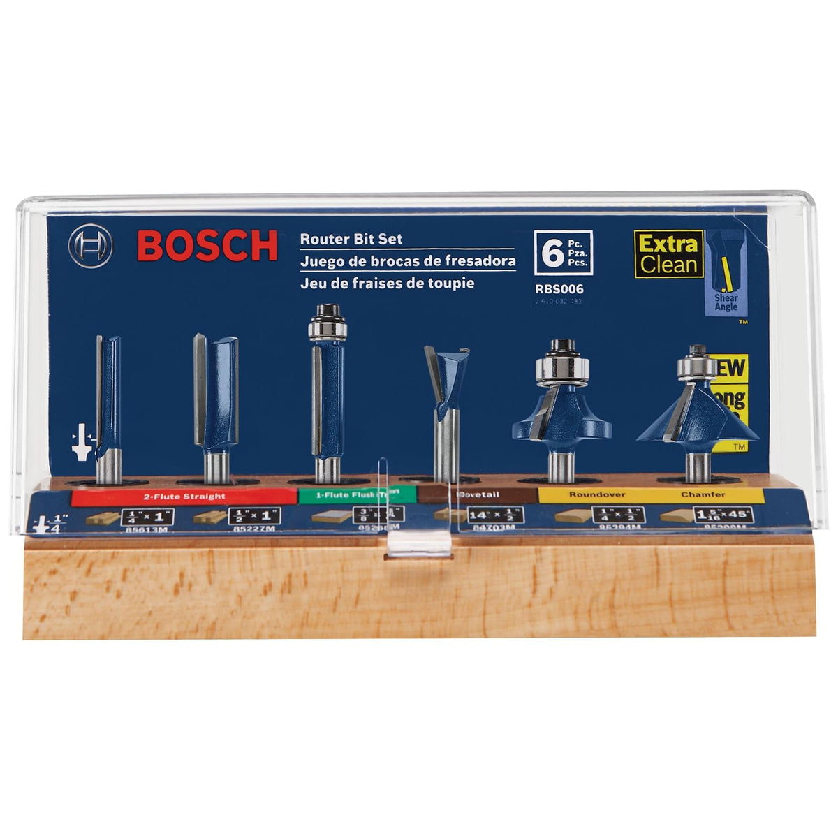 Bosch RBS006 Vástago de 1/4" con punta de carburo multiuso juego de brocas, 6 piezas - 6 piezas