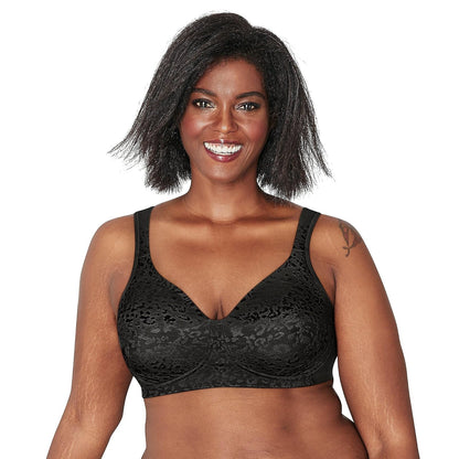 Playtex Ultimate Lift Brasier Inalámbrico de Cobertura Completa - Negro (Black Animal) - 44DD