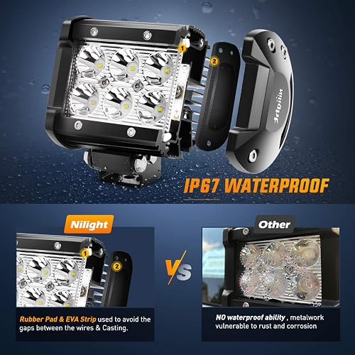 Nilight - Luces LED Spot Driving, Jeep SUV, 2 piezas