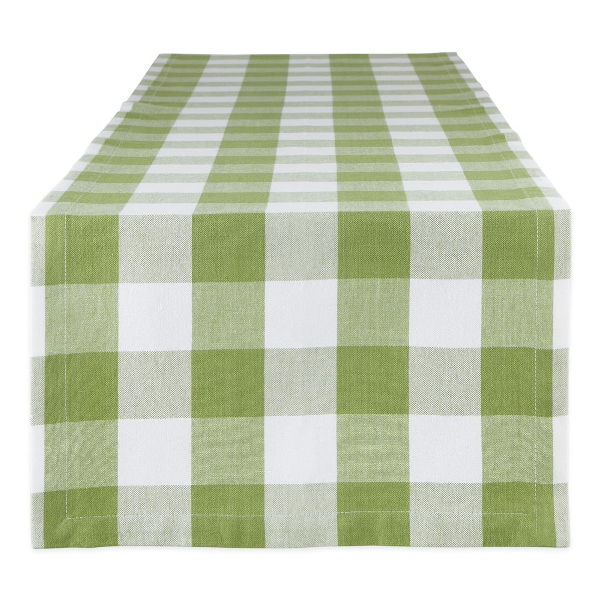 DII Buffalo Check Juego de Servilletas de Tela, Paquete de 6 - 72" x 14" (Runner) - Verde envejecido