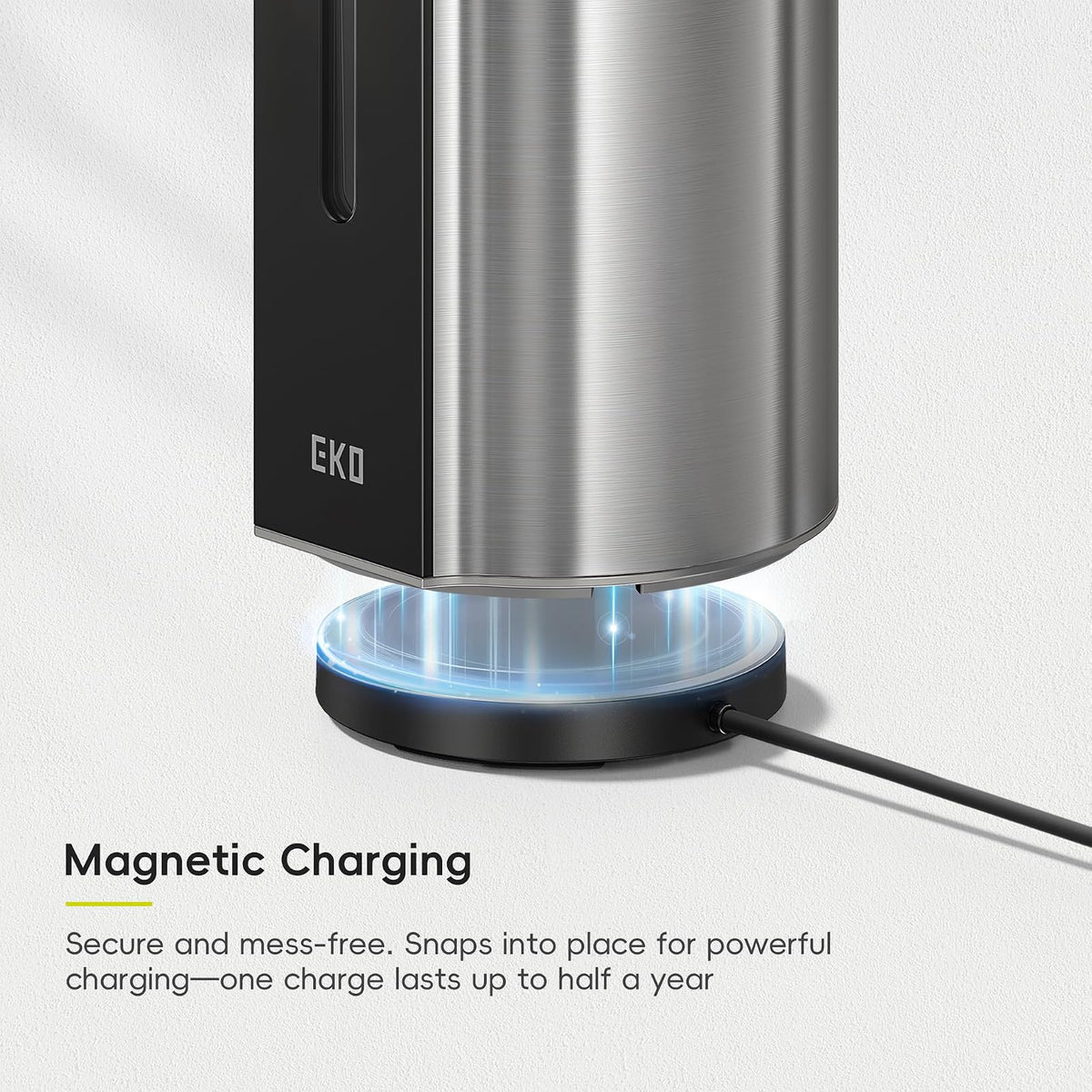 EKO Aroma Pro Dispensador automático de jabón líquido sin Contacto de 14 onzas, dispensador de jabón Recargable de Manos y Platos para baño y Fregadero de Cocina, Impermeable, Control de Volumen