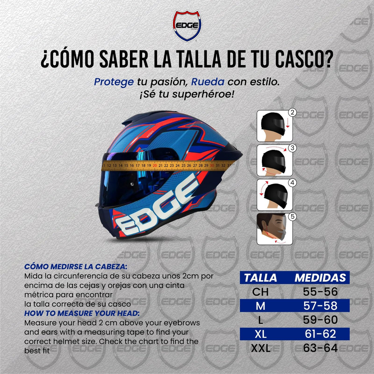 Casco para Moto Extreme - Casco Motocicleta Marca Edge - Visor Doble ANTIVAHO - Cascos para Motos Certificados Dot Moto - Accesorios para Moto