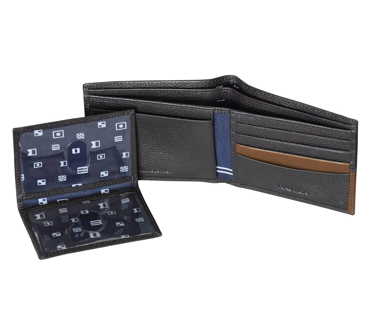 Nautica Pebble portafolios de piel bicolor