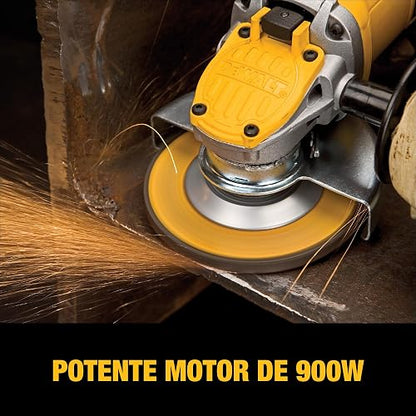 DEWALT Esmeriladora Angular de 4-1/2" (115mm) 900W, HP, Incluye Mango Lateral y Guarda, DWE4120