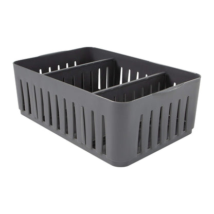 Simplify - Contenedor apilable de 3 Compartimentos con divisores Ajustables, Organizador de cajones, Cesta de Almacenamiento, Buena para Oficina, Suministros de computadora, recámara, baño,