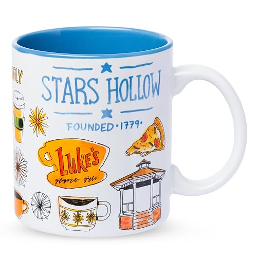 Silver Buffalo Gilmore Girls Destination Locations Icons Taza de cerámica, 20 onzas