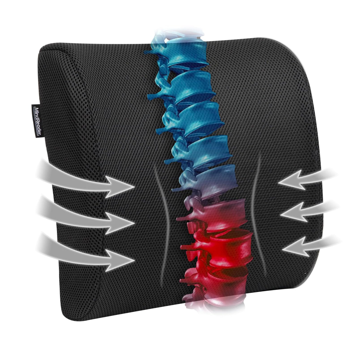 Mind Reader Reposapiés Ergonómico Ajustable - Cojín de espalda