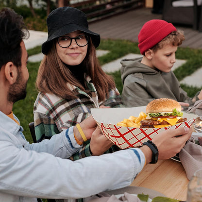 Concession Essentials 1lb Paper Food Trays. Heavy Duty, Grease Resistant. 1 LB Paper Food Trays.50 Pack. Perfect for Carnivals and Concession Stands.
