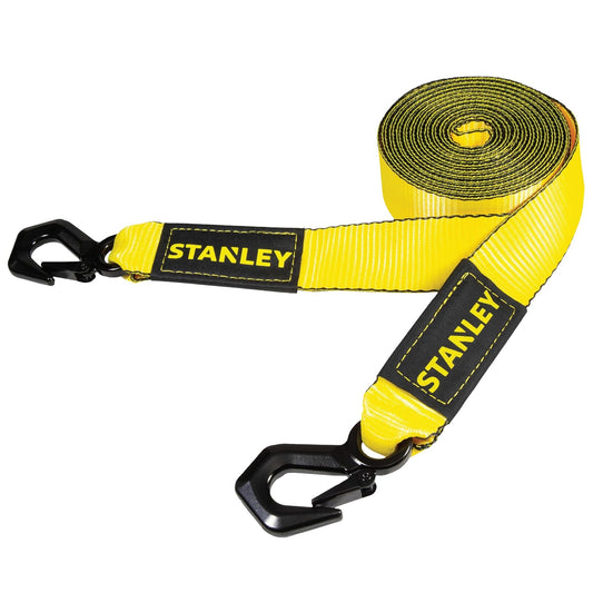STANLEY S1053 Correa de Remolque 2 x 30 pies Negro Amarillo Ganchos Forjados