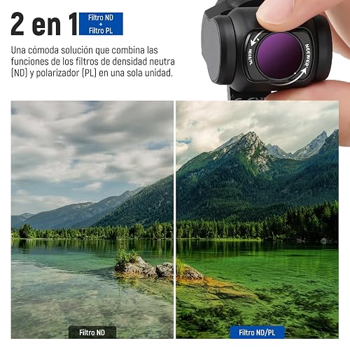 NEEWER Juego Filtro Magnético ND Compatible con dji Osmo Pocket 3 / Pocket 4 / Xtra Muse,CPL ND (8/16/32/64/128/256/1000) ND8/PL ND16/PL ND32/PL ND64/PL LPR Difusión Negra 1/4