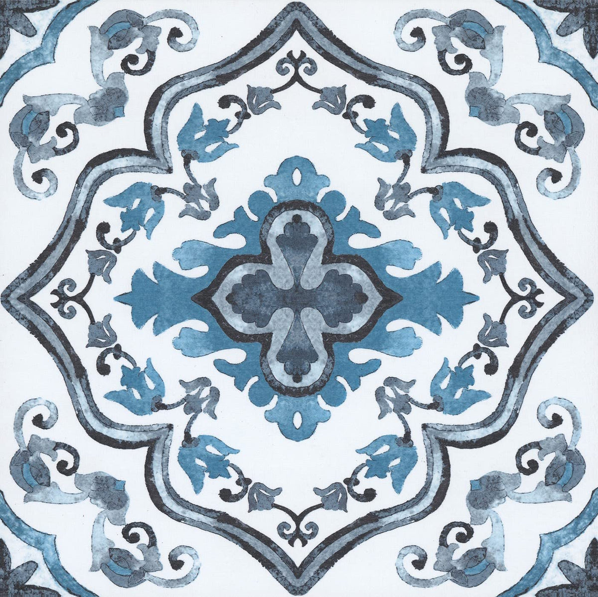 FloorPops FP3932 Marrakesh - Azulejos de piso para despegar y pegar, color azul