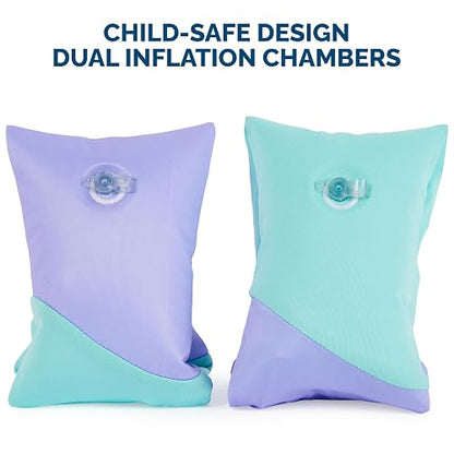 SwimWays Soft Swimmies Toddler Floaties, Learn-to-Swim Inflatable Pool Floats & Arm Floaties, Swimming Pool Accessories for Kids Aged 3-5