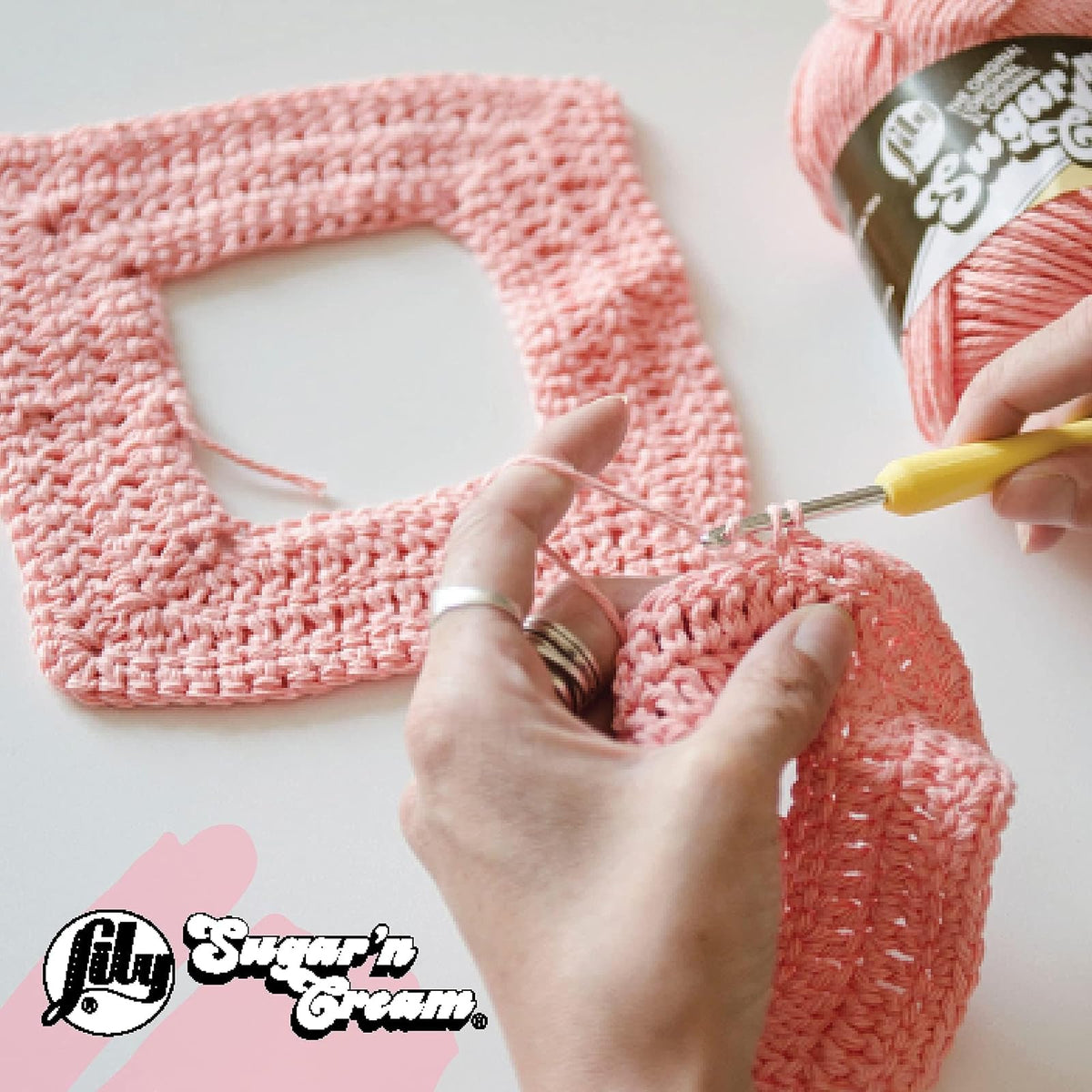 Lily Sugar N Cream Conos - Hilo de popurrí - 1 paquete de 14 oz/400 g - Algodón - #4 M - 706 yardas - Tejer/Crochet